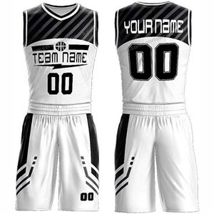 Maillots de basket personnalisés en noir et blanc, avec votre nom et votre numéro. Nouvelle conception 2026. - Product Image 1