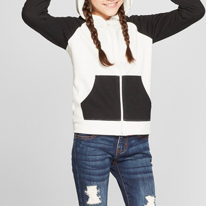 Sweat à capuche pour femme, color block, manches longues, décontracté, en coton, avec poches, pour l'automne, avec empiècements contrastants personnalisés - Product Image 3