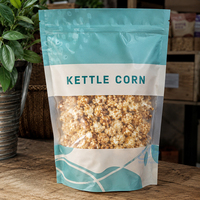 Sacs d'emballage pour pop-corn à soufflet inférieur imprimés sur mesure, sachets de collation thermoscellables en gros pour la vente au détail et les événements