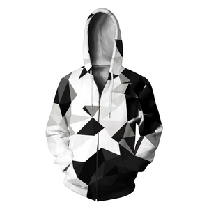 Sweat à capuche zippé personnalisé avec impression en relief pour homme, en molleton 100 % coton anti-boulochage, idéal pour l'hiver et le sport urbain - Product Image 3