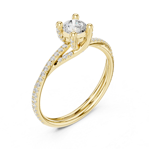 แหวนเพชรทรงกลมทองคำ 14K โรสโกลด์ เพชรเพาะเลี้ยงสำหรับผู้หญิง ของขวัญวันครบรอบ เพชรเพาะเลี้ยงใหม่ - Product Image 5