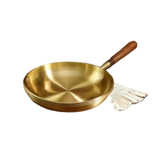 Sartén de Cobre Premium con Mango de Latón, Sartén para Cocinar Martillada a Mano para Uso Diario en la Cocina y Servir en el Hogar y Hoteles - Product Image 1