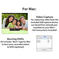 Kit de conversión de VHS a DVD para PC y Mac, convertidor de vídeo a digital para cintas VHS, VCR y videocámaras, incluye software de captura