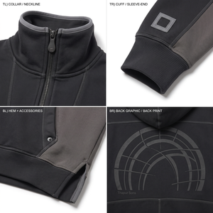 Custom-made Unisex Oversized Quarter Zip for <b>Hoodie</b> 400GSM Organic Cotton Blend Heavyweight French Terry Sweatshirt - Product Image 4