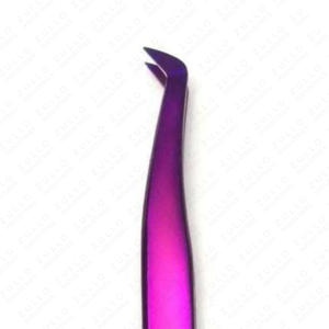 Deluxe Purple L Shape Stainless Steel Eyelash Extension Tweezers Precision Pointed Tip Volume Lash <b>Tool</b> for Professionals - Product Image 6