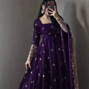 Exclusivo Traje Salwar Estilo Anarkali Tradicional para Mujer, Ropa Étnica India, Vestido Elegante Largo para Damas, Venta al Por Mayor al Mejor Precio - Product Image 1