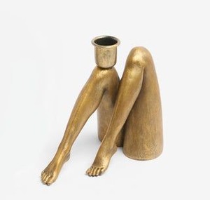 Metal Female <b>Legs</b> Candle Holder Modern Lightweight Aluminum Diwali Home Decor Tabletop Indoor Living Room Sculpture Round Shape - Product Image 2