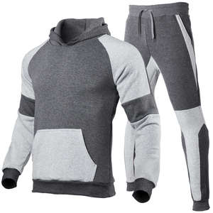 Chándal con capucha para hombre, negro y rojo, diseño deportivo de manga larga con cordón en la cintura y bolsillos laterales, ropa de otoño - Product Image 5