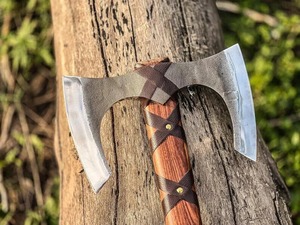 Premium Outdoor Handcrafted Double Head Outdoor <b>Axe</b> with Wooden Handle for Camping and Bushcraft Industrial & DIY Grade <b>Axe</b> - Product Image 5