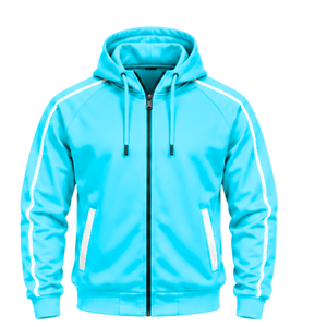 Factory Direct Men's Sports Tracksuit Custom Hooded Zip Up Jacket and Jogging <b>Trousers</b> Two Piece Athletic Gym Training Set - Product Image 3