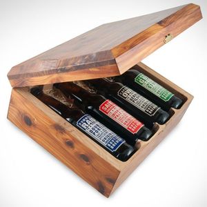 Premium Wooden Wine Bottle <b>Storage</b> <b>Box</b> With Hinged Cover For Elegant Home Bar And Gift Packaging - Product Image 6