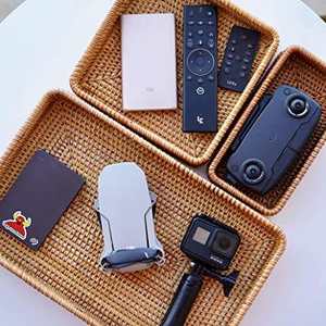 Plateau rond classique en rotin naturel de haute qualité pour la cuisine, le salon et l'extérieur - Durable et facile à nettoyer - Product Image 4