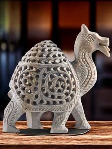 Sculpture de chameau en pierre ollaire artisanale – Figurine d'animal en pierre sculptée à la main pour la décoration de la maison, du bureau et du jardin - Product Image 2