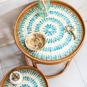 Mesa de Centro de Ratán Natural Hecha a Mano, Diseño Boho Moderno de Lujo, Venta Directa de Fábrica, Decoración para el Hogar, Sala de Estar - Product Image 1