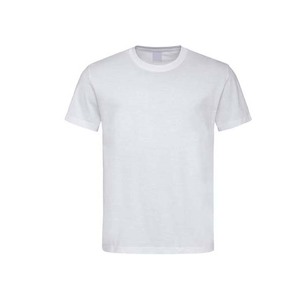 T-shirts pour hommes en coton polyester coupe classique couleur blanche manches courtes - Product Image 1