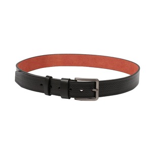 Ceinture en cuir de vachette noir formel avec boucle à ardillon, style moulé monobloc durable pour homme - Product Image 2