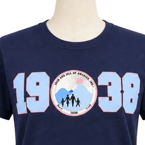 เสื้อยืดผู้หญิงสีน้ำเงินกรมท่า ลายกราฟิก ปี 1938 แขนสั้น คอกลม ลำลอง พิมพ์ลาย ผ้าฝ้ายนุ่ม ใส่ได้ทุกวัน แฟชั่นฤดูร้อน - Product Image 5