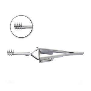 Écarteur chirurgical de précision Heiss à action croisée en acier inoxydable de haute qualité, 4x4 pointes émoussées, 4 pouces, CE - Product Image 1