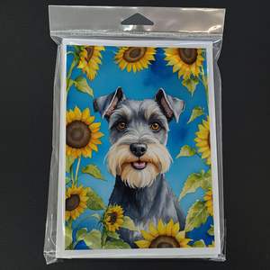 Schnauzer caprichoso en girasoles A7 tamaño 5x7 tarjetas de felicitación en blanco Paquete de 8 incluye sobres y tarjetas de notas - Product Image 3