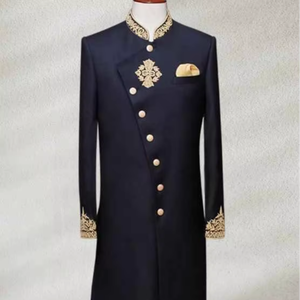 Traje de Novio Salwar Kameez para Hombre, Estilo Pakistaní e Indio, con Bordado Zari, Traje Tradicional para Boda, Atuendo Étnico de Lujo - Product Image 3