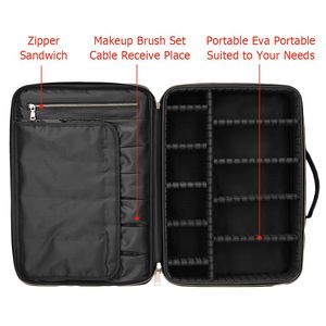 Borsa Organizer Professionale per Trucchi da 16 Pollici, Grande e Portatile, con Scomparto Regolabile per Pennelli, Ideale per Viaggi - Product Image 5