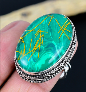 Handmade Gemstone <b>Adjustable</b> <b>Ring</b>: Vintage Jewelry - Product Image 3
