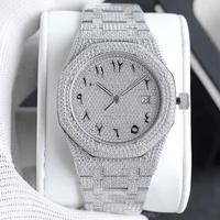 Montre en argent avec diamants Moissanite, style moderne et sportif, cadran en cristal saphir, mouvement mécanique VS1, coupe brillante ronde
