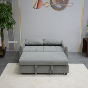 Divano Letto Convertibile Regolabile in Velluto con Letto Estraibile, 2 Tasche Laterali, 2 Poggiapolsi - Product Image 3