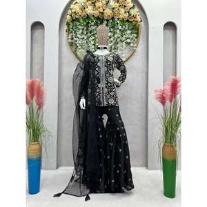 Ensemble haut-bas et Dupatta de taille XL avec fil et séquence pour un look élégant - Product Image 4