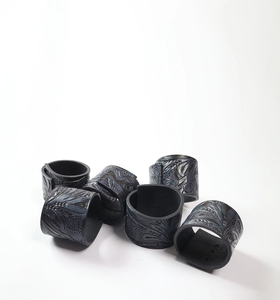 Anillos de Servilleta de Metal de Lujo, Diseño con Molde de Letras, Hechos a Mano, 6 Piezas, Anillos de Servilleta Metálicos para Mesa de Comedor - Product Image 4