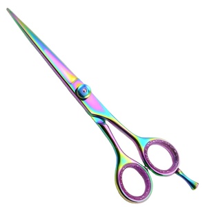 2024 vente en gros cisailles de coupe de cheveux professionnelles multicolore rasoir bord léger Ultra tranchant ciseaux de coiffeur pour Salons OEM - Product Image 1
