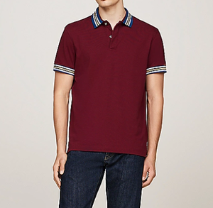 Camiseta de Rugby para Hombre, Directo de Fábrica, Logotipo Bordado Personalizado, Puños y Cuello a Rayas, Nuevo Diseño, Camisetas Polo Tejidas, Color en Contraste - Product Image 2
