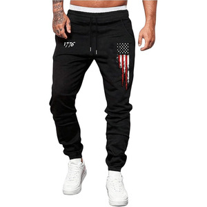 Men's Graphic Print Knot Front Sweatpants <b>Drawstring</b> Elastic Waist <b>Trousers</b> with Pockets - Product Image 1