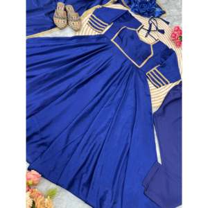 Vestido y pantalón Anarkali de diseñador para mujer con Dupatta Exquisito conjunto de ropa de fiesta para ocasiones elegantes - Product Image 6