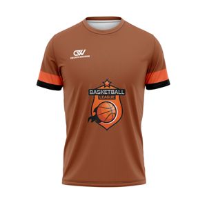 เสื้อบาสเก็ตบอลคอกลมแขนสั้นแบบซับลิเมชั่นสั่งทำพิเศษ ระบายอากาศได้ดี แห้งเร็ว ผลิตจากโพลีเอสเตอร์ 100% ขายส่งจำนวนมาก - Product Image 1
