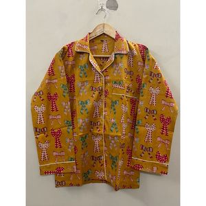 Ensemble pyjama femme 100% coton imprimé nœud, doux, respirant, tricoté, taille élastique, deux pièces, vêtements de détente - Product Image 3