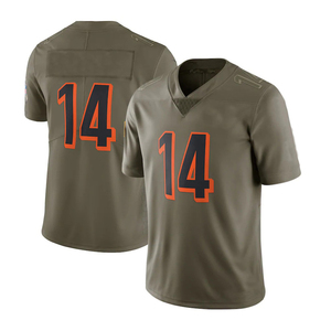 Maillot de football américain personnalisé pour homme, col en V, 100% polyester, qualité supérieure, manches courtes, grande taille, respirant, écologique - Product Image 4
