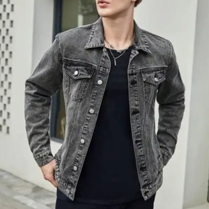OEM <b>Mens</b> <b>Denim</b> Jean <b>Jacket</b> Casual Outwear Fall <b>Jacket</b> <b>Denim</b> Button up Coat Oversize <b>Denim</b> <b>Jacket</b> for <b>Men</b> acidwash fashion casual - Product Image 1
