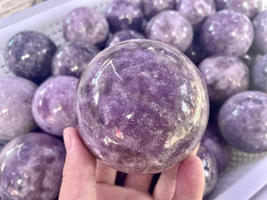Polished Lepidolite <b>Sphere</b> Natural <b>Crystal</b> Ball Home Decoration Feng Shui Collectible Art Piece From Gujarat - Product Image 2