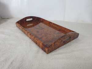 Large Handmade Wooden Tray Made From Burl Thuya Wood Decorative Serving Tray With Handles <b>Rustic</b> Tray For <b>Coffee</b> <b>Table</b> Gift - Product Image 2