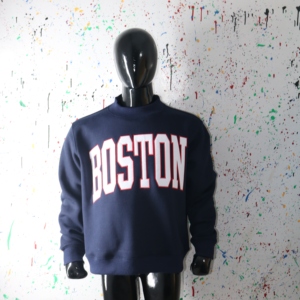 BOSTON Winter Mock Neck 450 GSM Sweatshirts mit individuellem Namens-Applikations-Stickerei, Oversized Boxy Fit, gefüttert, 100% Baumwollfleece - Product Image 3