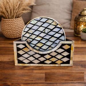 Posavasos de MDF con incrustaciones de nácar de diseño premium, posavasos de nácar, manteles individuales, posavasos con incrustaciones de nácar a precio de fábrica - Product Image 1