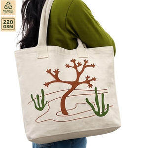 กระเป๋าผ้าแคนวาสเคลือบลามิเนต 220 GSM สำหรับชายหาด รีสอร์ท ท่องเที่ยวช่วงฤดูร้อน ช้อปปิ้ง  รับทำแบรนด์ตามสั่ง ขายส่งจำนวนมาก ใช้ซ้ำได้ - Product Image 2