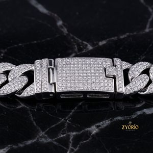 Luxury Iced Out Cuban Link Chain <b>Necklace</b> for Men and Women Real Diamond Look Hip Hop Jewelry White Gold Plated <b>Statement</b> Chain - Product Image 4