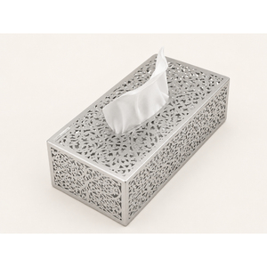 Boîte à mouchoirs de luxe en métal bronze avec un design de calligraphie arabe complexe, style moyen-oriental haut de gamme, rectangulaire - Product Image 3