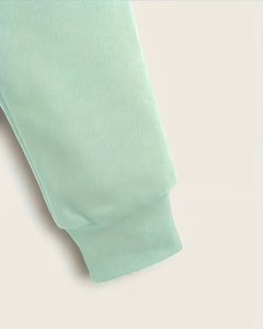 Mint Green Winter Solid Regular Fleece Breathable Hoodie Pullover Sweatshirt Front Logo Long Sleeve for Women Casual Wear - Product Image 5
