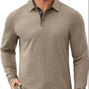 Camisas Polo de Manga Larga para Hombre, Camisetas Casuales con Botones, Camisas de Trabajo con Cuello - Product Image 5