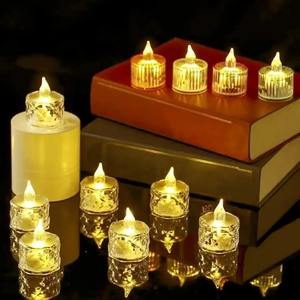 ชุดอุ่นเทียนแบบไม่ใช้ไฟฟ้าพร้อมไฟ LED กระพริบแสงอุ่นสำหรับงานแต่งงาน ตกแต่งบ้าน - Product Image 1