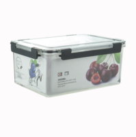 Ensemble de vaisselle rectangulaire 3 pièces, boîte de conservation hermétique, plastique alimentaire sans BPA, couvercles anti-fuite, fermeture rapide, compatible micro-ondes et congélateur