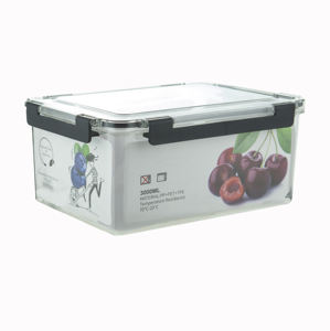 Juego de vajilla rectangular de 3 piezas, caja de almacenamiento hermética, plástico de calidad alimentaria, libre de BPA, tapas a prueba de fugas, cierre rápido, apto para microondas y congelador. - Product Image 4